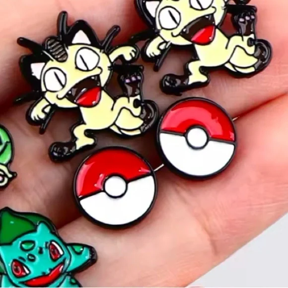 3 For $35 Pokemon Pokeball Stainless Steel Enameled Stud Character Earrings - Picture 4 of 4